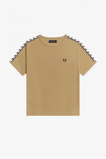 Fred Perry Boxy Taped Ringer Naisten T Paidat Harmaat | FI 1025TCEV